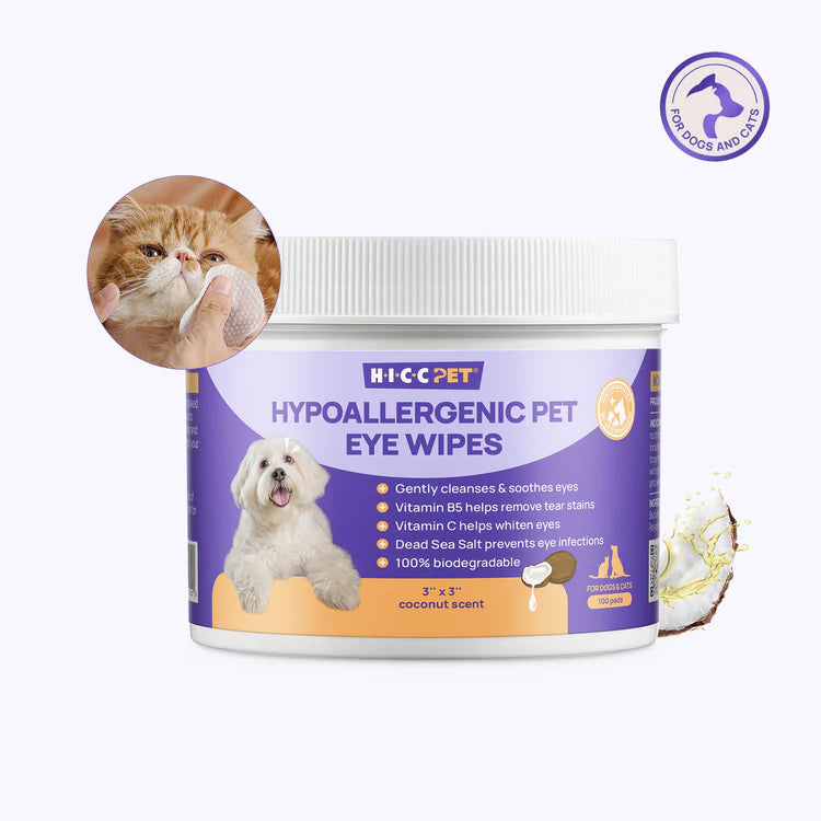 Toallitas hipoalergénicas para los ojos de perros y gatos