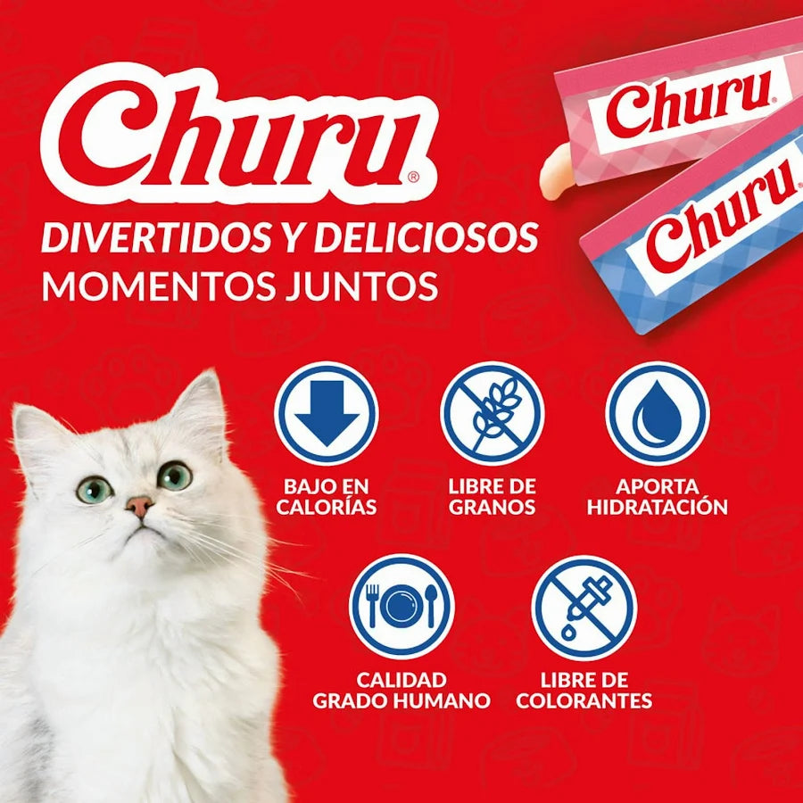 CHURU Tube Alimento p/Gato Skin & Coat Tuna Recipe (4ct)