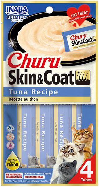 CHURU Tube Alimento p/Gato Skin & Coat Tuna Recipe (4ct)
