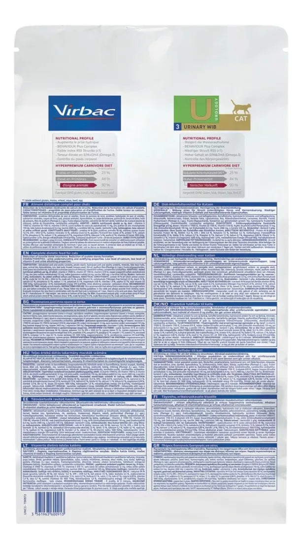 Virbac HPM Alimento p/Gato Urinario Wib Fase 3 (3kg.)