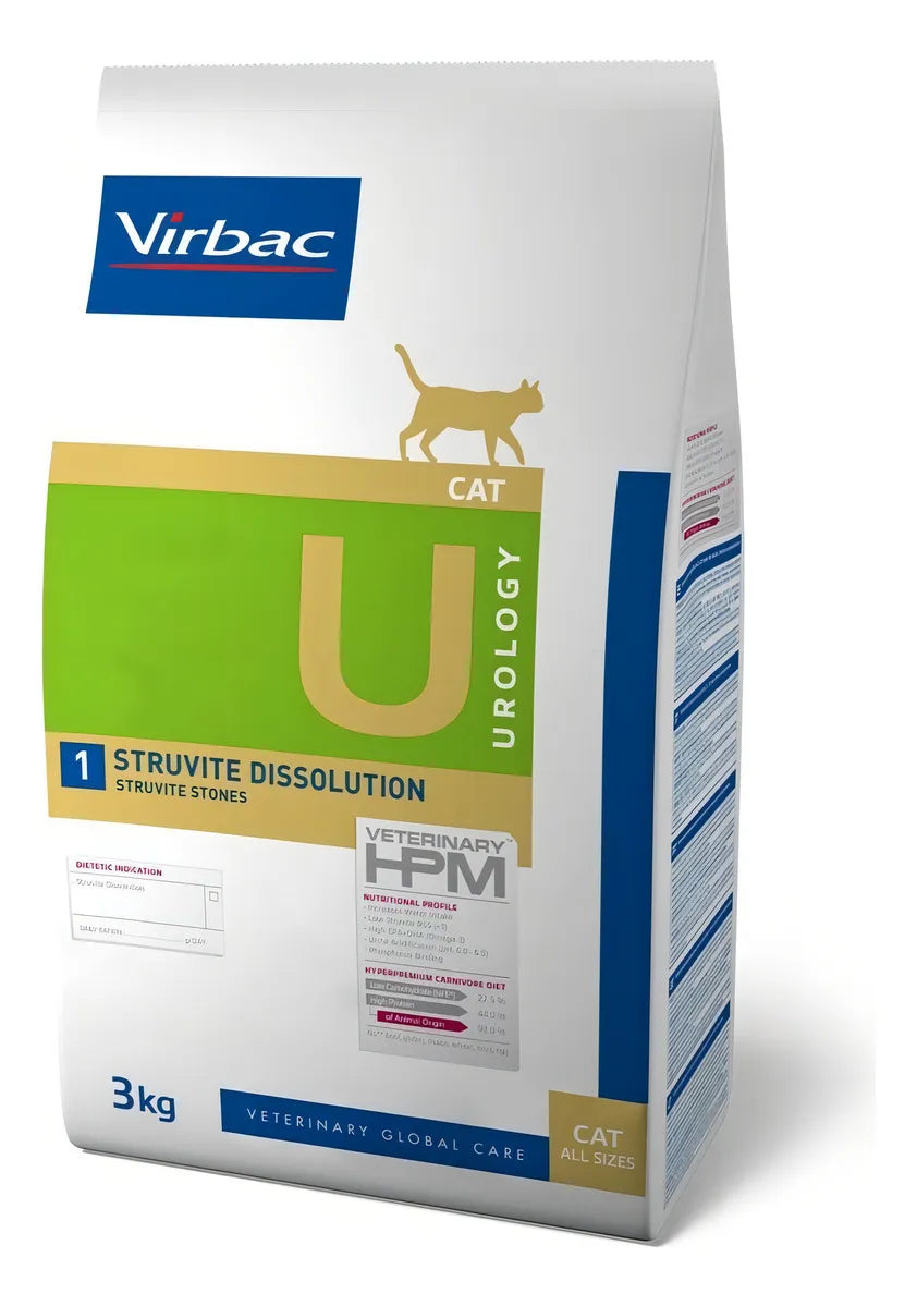 Virbac HPM Alimento p/Gato Urinario Struvite Dissolution Fase 1 (3kg.)