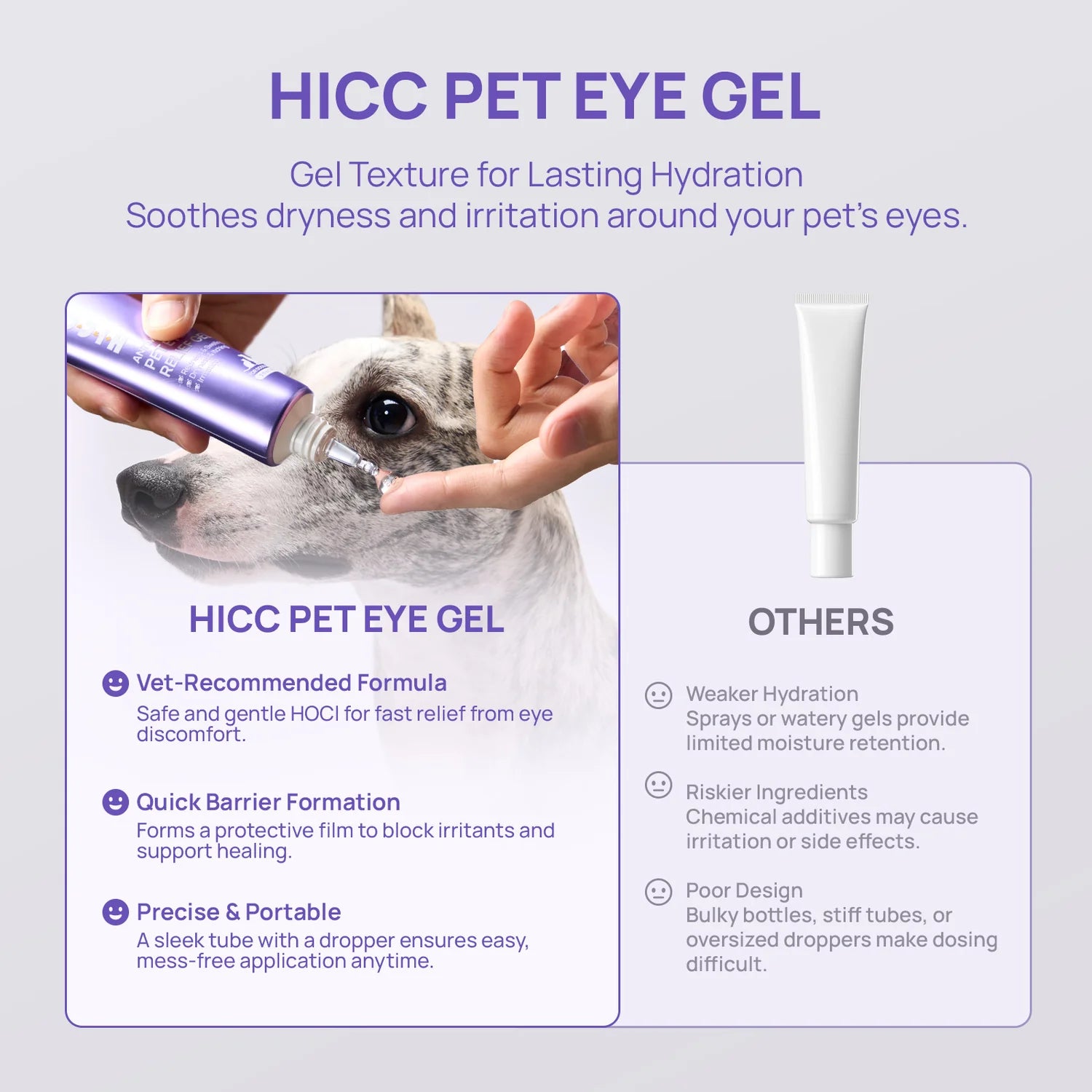 Gel para aliviar los ojos de perros y gatos