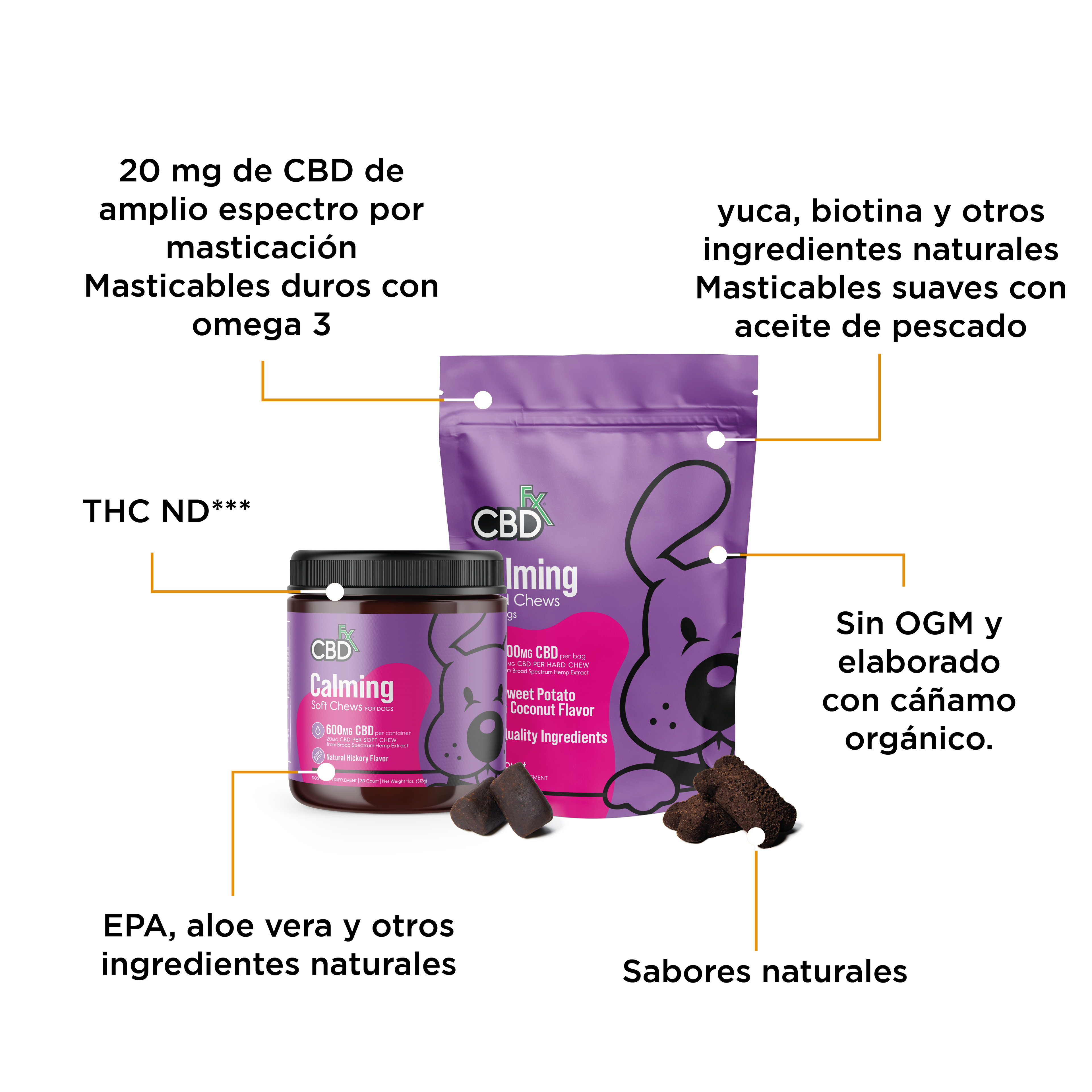 Premios CBD para mascotas calmantes