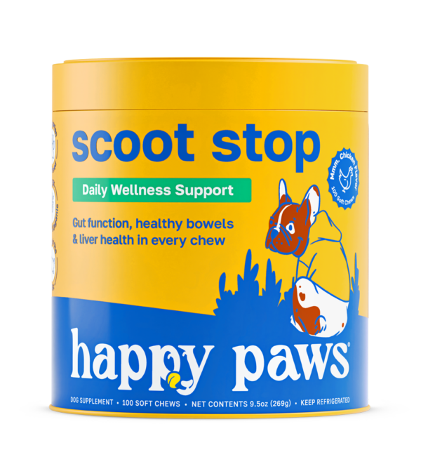 "Scoot Stop, suplemento masticable para reducir la irritación anal y evitar que los perros se arrastren"